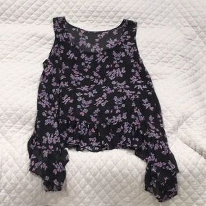 Torrid black floral sheer tank top size 3